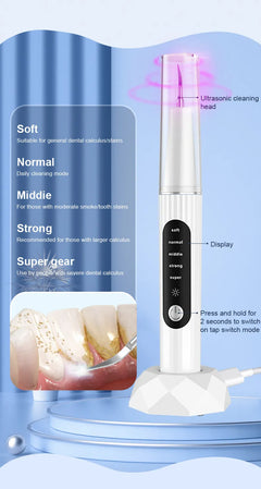 Ultrasonic Tooth Cleaner with LED Light & UV Sterilization – Deep Dental Care Device